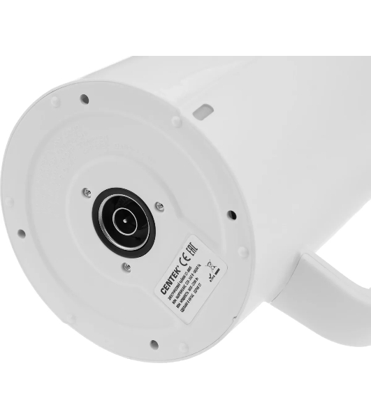 Электрочайник Centek CT-0005 белый, 1.7 л, 2200 Вт, скрытый нагревательный элемент
