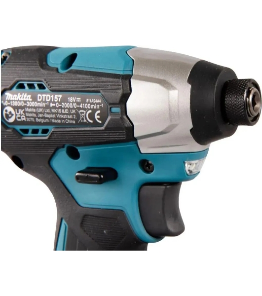 Дрель-шуруповерт Makita DTD157Z, 18 В, 0 Ач, 140 Нм, бесщеточный, ударный