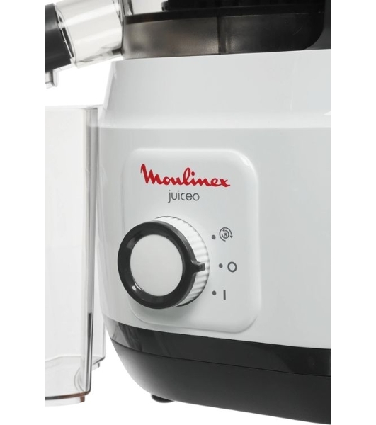 Соковыжималка Moulinex ZU150110 белый/черный, шнековая вертикальная, 150 Вт, 800 мл, электронное, реверс