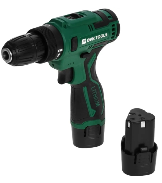 Дрель-шуруповерт Ovk Tools OTCS3AA-12V-1.5A, 12 В, 1,5 Ач, 26 Нм, щеточный
