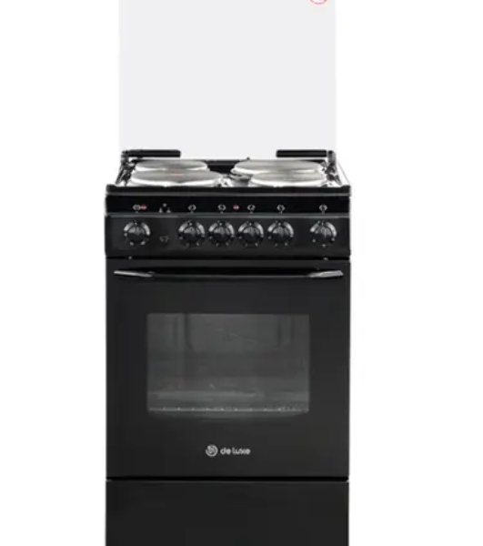 Плита электрическая De Luxe 5004.10э (кр)-001 черный, конфорок 4 шт, духовка 43 л, 50 см x 85 см x 50 см