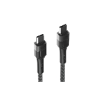 Кабель OLMIO BOLT, Type-C - Type-C, 60W, 1.2м, тканевая оплетка, черный, фото2