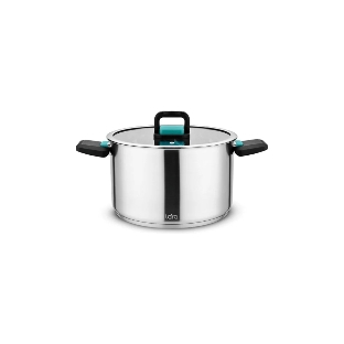 Кастрюля Lara LR02-244 с крышкой, нержавеющая сталь, 5-слойное капсул. индукц. дно, складные ручки 5 л