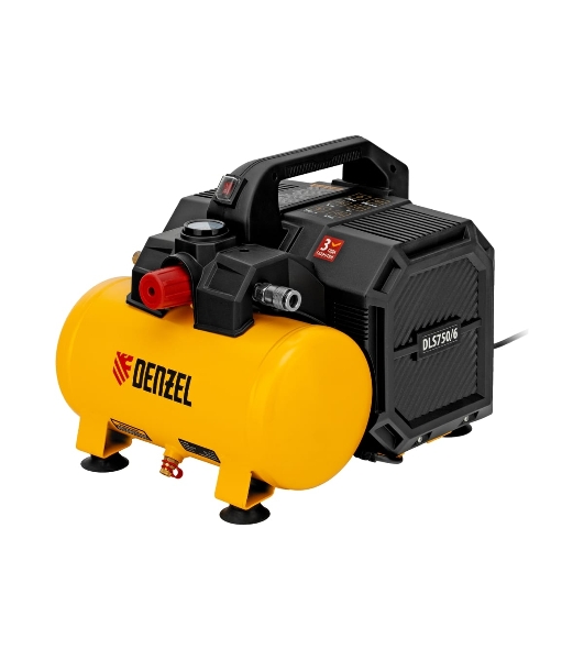 Компрессор Denzel DLS750/6 безмасляный малошумный 750 Вт, 140 л/мин,ресивер 6 л