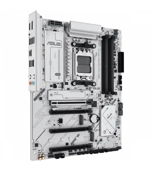 Материнская плата ASUS B850 MAX GAMING WIFI W, AM5, AMD B850, 4xDDR5, 4xSATA, 3xM.2, 1xPCIe 5.0 x16, 1xPCIe 4.0 x4, 2xPCIe 3.0 x1, 1xDisplayPort, 1xHDMI, 1x2.5Gb LAN, Wi-Fi 6E, Bluetooth 5.3, 1xUSB-C 10Gbps, 3xUSB-A 10Gbps, 2xUSB-A 5Gbps, 2xUSB-A 2.0, 3x3.5 мм, 7.1, ATX