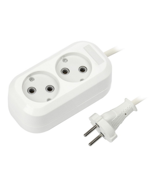 Удлинитель бытовой Smartbuy (SBE-10-2-02-N) 2 гнз х 2,0 м (10А/2.2 кВт, ПВС 2х1.0)