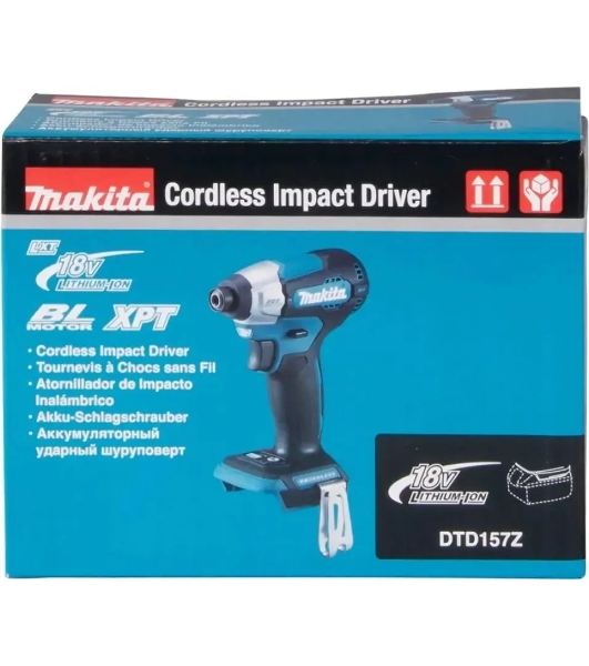 Дрель-шуруповерт Makita DTD157Z, 18 В, 0 Ач, 140 Нм, бесщеточный, ударный
