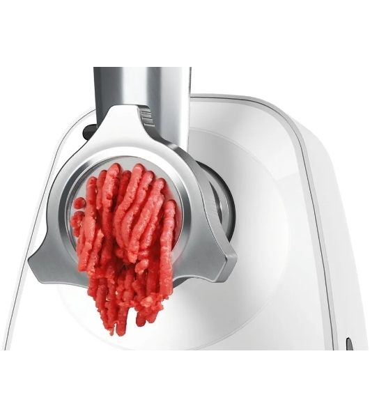 Мясорубка электрическая Bosch MFW2515W белый, 1500 Вт, 1.7 кг/мин, защита от перегрузки, насадки - 4