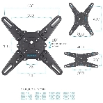Кронштейн для телевизора Kromax ATLANTIS-40 серый 22'-65' макс.40кг настенный поворот и наклон, фото8