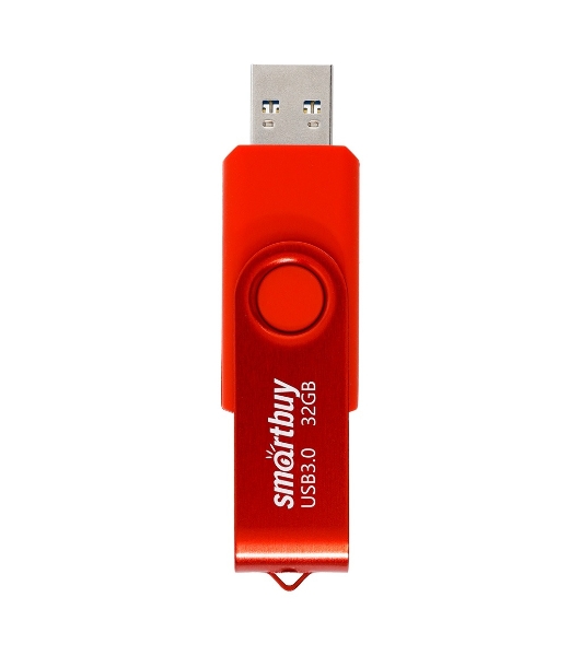 Флешка USB Smartbuy Twist Red (SB032GB3TWR), 32Gb, USB 3.0/3.1, R/W 70/40, красный