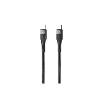 Кабель OLMIO BOLT, Type-C - Type-C, 60W, 1.2м, тканевая оплетка, черный, фото 1