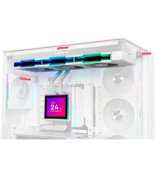 Система водяного охлаждения Lian-Li HydroShift II LCD-S 360TL ARGB Soc-AM5/AM4/1700/1851 белый 4-pin 33dB Al+Cu LCD Ret (G89.GHS2LCDS36TW.R0)