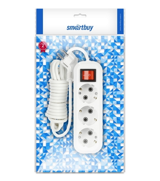 Удлинитель Smartbuy (SBE-16-3-07-ZS) 3 гнз х 7,0 м (16А/3.5 кВт, ПВС 3х1.0)