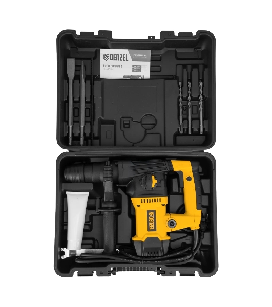 Перфоратор Denzel RHVB-1250-32, SDS-plus, 1250 Вт, 5,5 Дж, от сети
