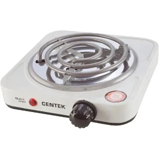 Электрическая плитка Centek CT-1508 (белый) 1конфорка ТЭН 140мм, 1000Вт, индикатор работы