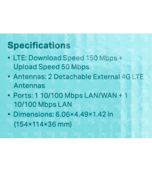 Роутер беспроводной TP-Link TL-MR100 N300 10/100BASE-TX/4G(3G) cat.4 черный