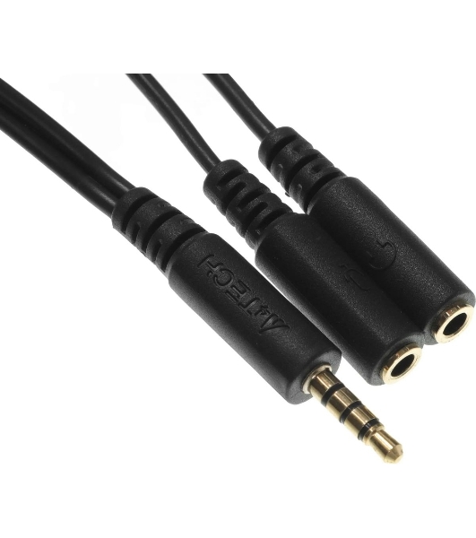 Адаптер аудио A4Tech AD-3P 2xJack 3.5 (f)/Jack 3.5 (m) 0.2м. черный