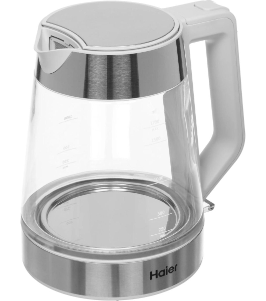 Чайник электрический Haier HK-500 1.7л. 2200Вт серый/белый корпус: стекло/пластик (TD0029955RU)