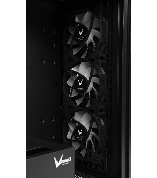 Корпус Formula V Line TimberLine T0 Black, ATX, wood+plastic front, TYPE-C*1, USB3.0*2, FRONT 3x120мм FRGB, REAR 1x120мм FRGB