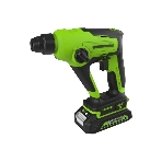Перфоратор GreenWorks GD24SDS1K2, 24 В, 1,2 Дж, от аккумулятора, фото 1