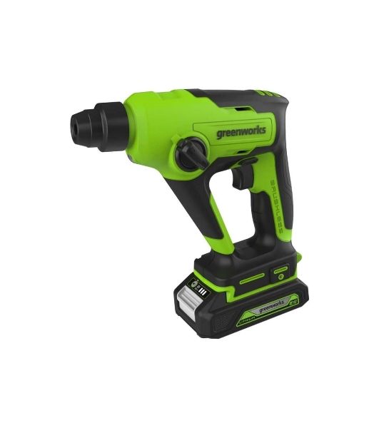 Перфоратор GreenWorks GD24SDS1K2, 24 В, 1,2 Дж, от аккумулятора