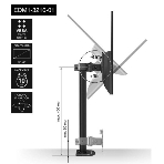 Настольное крепление ExeGate EDM1-3210-01 (кронштейн для одного монитора 15'-32', VESA 75x75, 100x100, макс. нагрузка 10 кг, наклон -45°/+45°, поворот -45°/+45°, вращение 360°, 2 способа крепления: сквозное и струбцина, черный), фото3