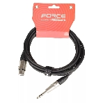 Кабель микрофонный FORCE FMC-15/31/4' TRS (M) - XLR (F), высококачественный балансный, малошумящий с проводниками из безкислородной меди OFC, диаметр 6 мм, профессиональные металлические разъемы Rean, длина 3 м, цвет черный, фото 1