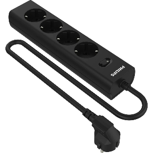 Сетевой фильтр Philips CHP2145BB/51, 3м, 4 розетки, черный