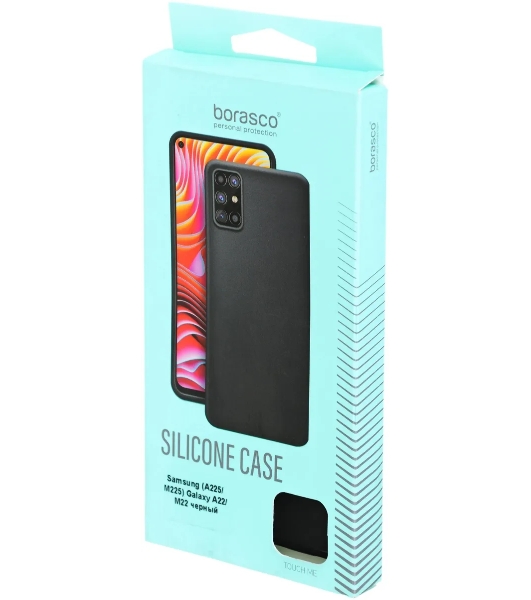 Чехол (клип-кейс) BORASCO Silicone Case, для Samsung Galaxy A22/M22, черный