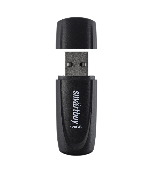 Флешка USB SmartBuy Scout black (SB128Gb2SCK), 128Gb, USB 2.0, R/W 30/15, черный