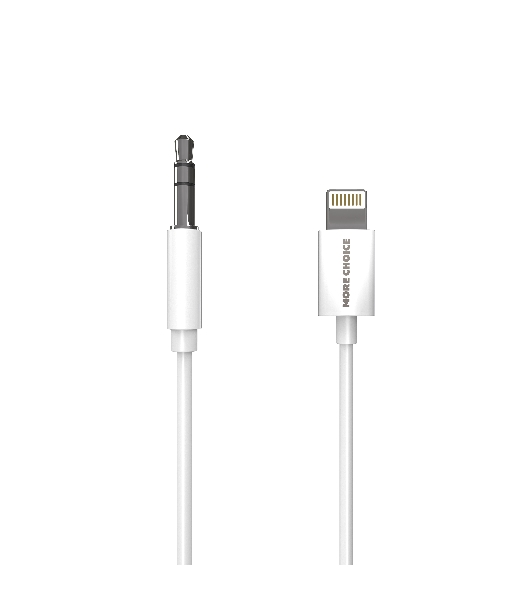 Кабель аудио MORE CHOICE (4610196409820) UK28i AUX 3.5мм Lightning 8-pin 1м, белый