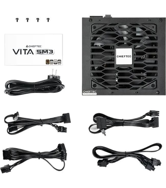 Блок питания Chieftec Vita SM3 BPX-750-C (ATX 3.1, 750W, 80 PLUS BRONZE, Active PFC, 120мм fan, Semi-modular Cable Management) Retail