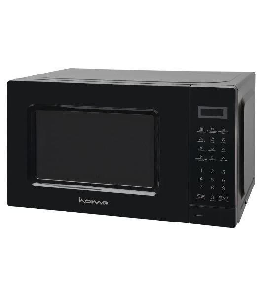 Микроволновая печь HOME HDM207BB черный, 20 л, 700 Вт, переключатели - кнопки, поворотный механизм