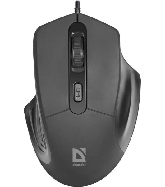 Мышь проводная Defender Datum MB-347 черный, 1600 dpi, USB, кнопки - 4
