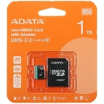 Флеш карта ADATA AUSDX1TUI3V30SA2-RA1, 1Tb microSDXC Class 10 UHS-I U3 V30S A2 100/80 MB/s (SD адаптер), фото 1