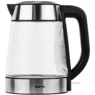 Чайник электрический Centek CT-0013 стекло, 2200 Вт, 1.8 л, серебристый