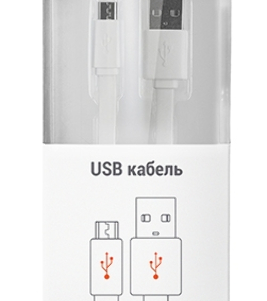 Кабель Cable Qumo mUSB 1м плоск белый (R-UmU-1,5W) (20516)