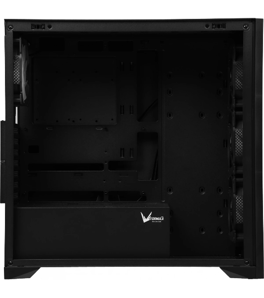 Корпус Formula V Line TimberLine T0 Black, ATX, wood+plastic front, TYPE-C*1, USB3.0*2, FRONT 3x120мм FRGB, REAR 1x120мм FRGB