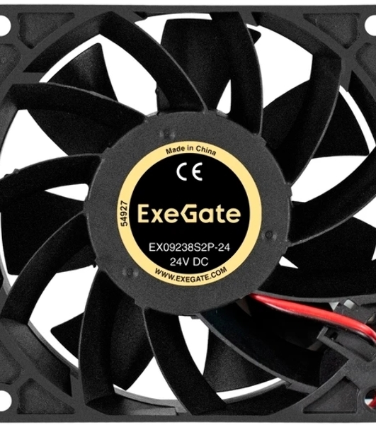 Вентилятор корпусной ExeGate EX09238S2P-24, 92 мм, 4500 об/мин, 48 дБ, 2-pin, без подсветки