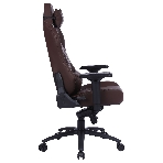 Кресло игровое Cactus CS-CHR-0112BR коричневый, сиденье коричневый, эко.кожа, с подголов. крестовина металл, пластик черный, фото3