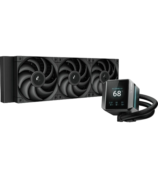 Система жидкостного охлаждения DEEPCOOL MYSTIQUE 360 ARGB черный, 120 мм, алюминий/медь, 2150 об/мин, 36.49 дБ, 4 pin, 300 Вт