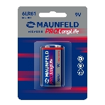Батарейки Maunfeld PRO Long Life Alkaline 9V(6LR61) MB9-BL1, блистер 1 шт., фото 1
