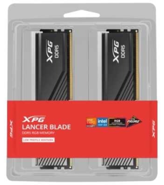 Оперативная память ADATA XPG Lancer Blade RGB, DDR5, 32GB (2x16GB), 6000 MHz, CL36, с радиатором, RGB, черный