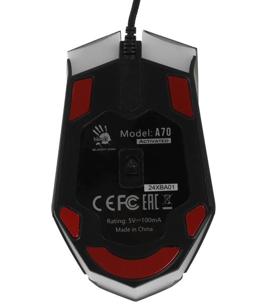 Мышь проводная A4Tech Bloody A70A черный, 6200 dpi, USB Type-A, кнопки - 8