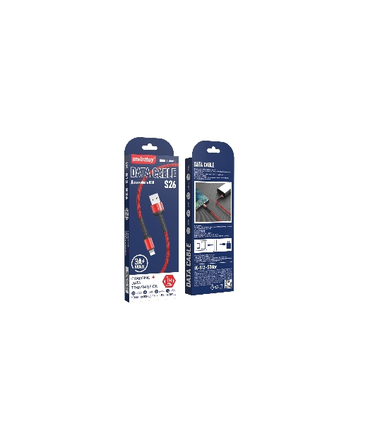 Кабель Smartbuy (iK-512-S26r) S26 Lightning красн., 3 А,PD,нейл.,1 м