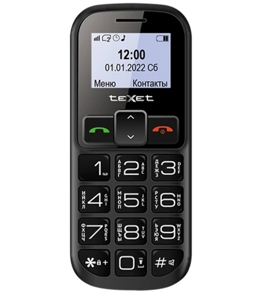 Мобильный телефон teXet TM-B322 черный-красный
