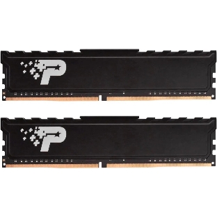 Оперативная память Patriot Signature, DDR4, 16GB (2x8 GB), 3200 MHz, CL22, DIMM, радиатор, черный