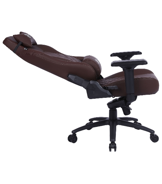 Кресло игровое Cactus CS-CHR-0112BR коричневый, сиденье коричневый, эко.кожа, с подголов. крестовина металл, пластик черный