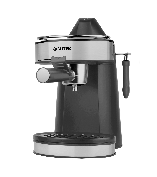Кофеварка рожковая Vitek VT-1524 серый, исп. кофе - молотый, 0.24 л, 750 Вт, 5 бар