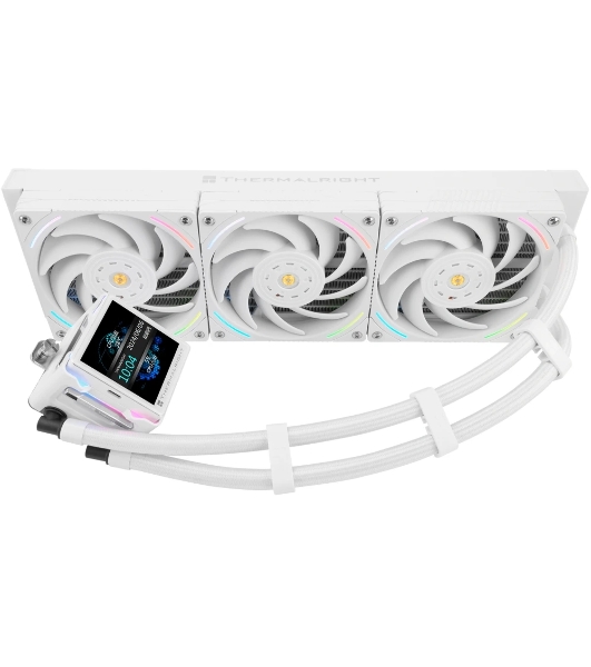 Система жидкостного охлаждения Thermalright Elite Vision 360 (360mm, LED, White, ARGB/Fans: 3x120mm, 69CFM, 27dBA, 2150RPM/Pump height 63mm, Rad thickness 27mm/S: 1700, 1200, 1851, 115X, 2011, 2066, AM5, AM4)